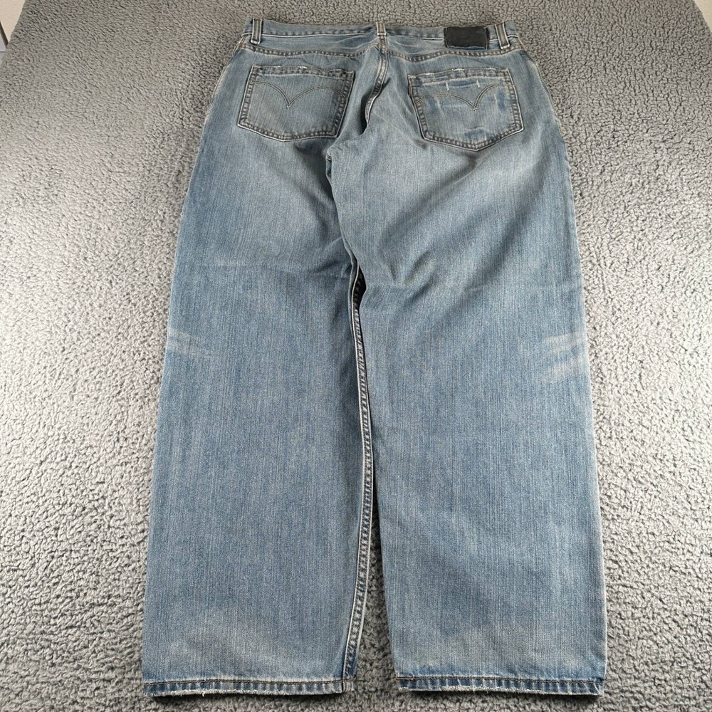 Vtg‎ SilverTab Jeans Mens W36 L30 Baggy Light Blue Cotton Relaxed Wide Leg Y2K - Picture 12 of 16
